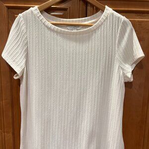 White Textured Women's Top